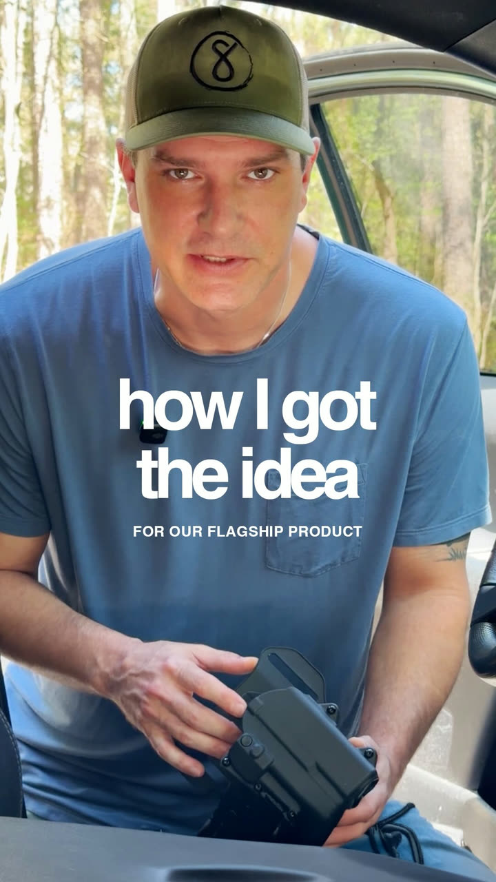 Pl8tek reel cover: how I got the idea for our flagship product. Colin with a holster in the truck cab